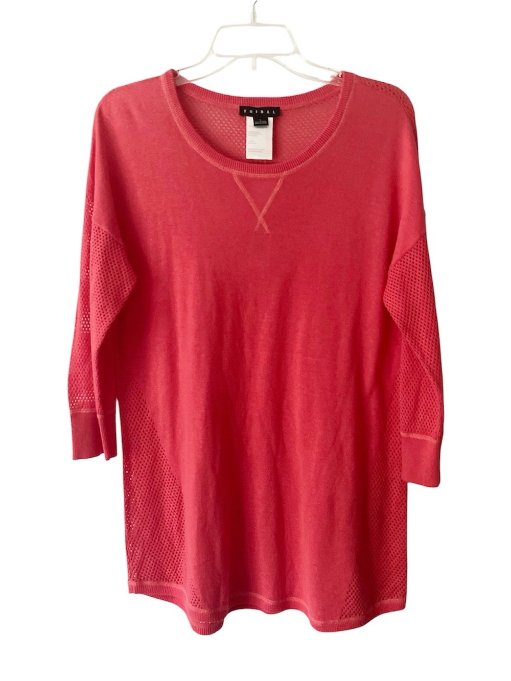 Tribal Coral Knit Tunic Sweater